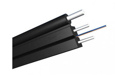 qualità  Black LSZH Sheath 1 Core Indoor Digital Fibre Optic Cable With Steel Wire FRP Strengthen FTTH fabbrica