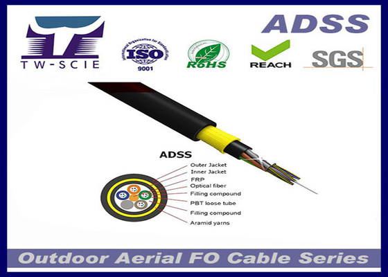Il multi centro G657A2 ADSS del doppio rivestimento allenta il cavo a fibre ottiche della metropolitana con eccellente alla prestazione