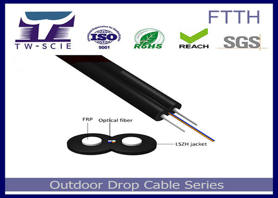 Cavo del membro-FTTH di forza di materiale del filato del Kevlar del cavo a fibre ottiche dell'interno della guaina di LSZH