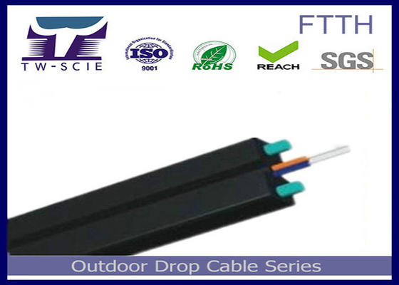 1-4 il cavo flessibile FRP del centro FTTH/il membro forza dell'acciaio ha coperto il cavo ottico piano