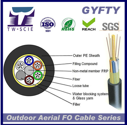 Cavo a fibra ottica Non corazzato della rete del nastro all'aperto sciolto della metropolitana di GYFTY 24cores FRP