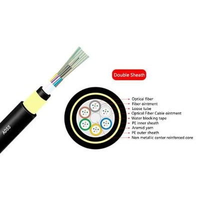 Cavo in fibra ottica SM mono-modo per aria esterna 12 24 core ADSS Cavo in fibra aerea SM non metallico