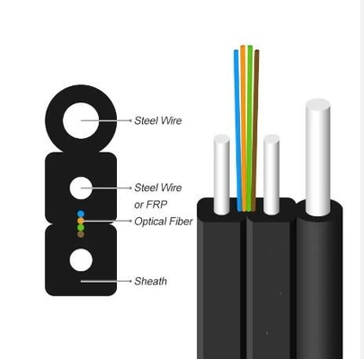 Cable FTTH a goccia auto-supportabile da 1 core a 4 core Cable a fibra ottica a cielo aperto