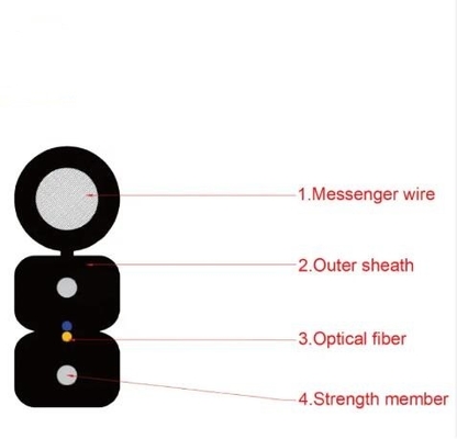 Cable FTTH a goccia auto-supportabile da 1 core a 4 core Cable a fibra ottica a cielo aperto