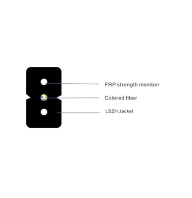 Cable FTTH a caduta interna, FRP Strength Memeber, 1-12F,Scelta di OS2/OM2/OM3/OM4,LSZH
