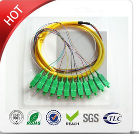 Diametro materiale giallo 2.0mm del PVC della multi treccia-G di modo Om3 12core Mini Breakout Cable 3m di LC/PC