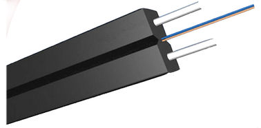 Fibra ottica nera della guaina FTTH di LSZH nella rete di computer con il membro di forza del filo di acciaio di 2*0.45mm