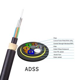 Cavo a fibre ottiche autosufficiente di ADSS 96 del Tutto dielettrico aereo all'aperto del centro