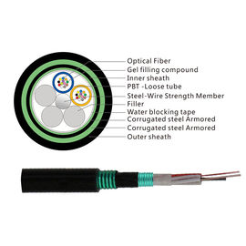 8 telecomunicazione incagliata sepolta diretta all'aperto del cavo a fibre ottiche GYTS53 delle fibre