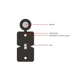 12 figura 8 forza di singolo modo del cavo flessibile del centro FTTH del filo di acciaio
