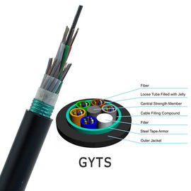 Cavo a fibra ottica all'aperto incagliato metropolitana sciolta dell'antenna di GYTS e di cavo di singolo modo del centro della condotta 72