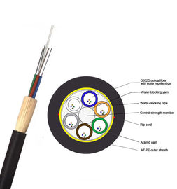 Cavo a fibre ottiche autosufficiente del centro del PE di colore esterno nero ADSS 24 della guaina