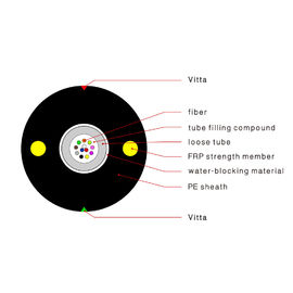 GYFTY 8 Core Outdoor Fiber Optic Cable Central Loose Tube con FRP per esterni