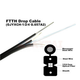 Figura autosufficiente all'aperto 8 cavo a fibre ottiche di singolo modo del centro del cavo flessibile 1/2/4 di GJYXCH/GJYXFCH FTTH