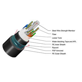 Membro di forza centrale a fibra ottica corazzato del cavo di Ethernet del filato di vetro GYFTY-FS RFP