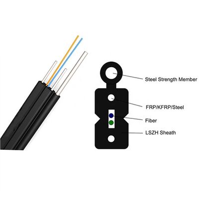Cavo flessibile 1 di FTTH 2 4 tipo fibra ottica dell'arco della guaina del centro LSZH nelle reti di computer