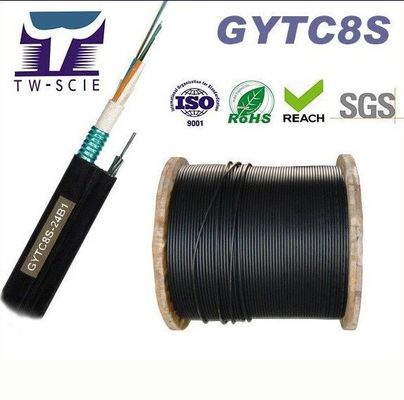 OEM 8 12 24 figure aeree autosufficienti 8 cavo a fibre ottiche (GYTC8S) del centro FIG8