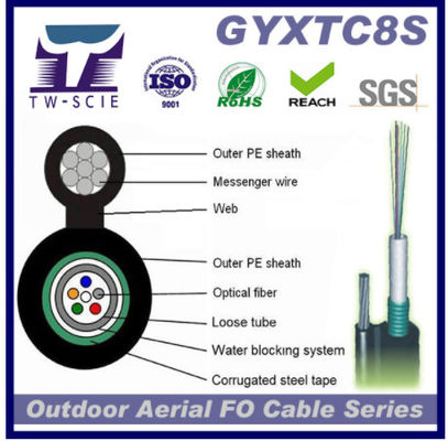 Cavi a fibre ottiche all'aperto autosufficiente del centro di GYXTC8S 24