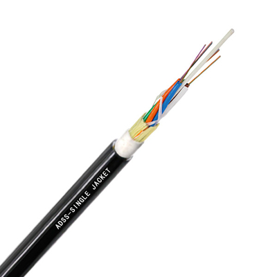 12 cavo a fibre ottiche aereo autosufficiente all'aperto della portata 100m ADSS di Fibra Optica ADSS di singoli prezzi jacketFactory del centro