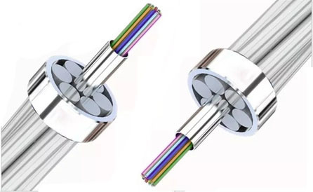 48 cavo a fibre ottiche corazzato aereo all'aperto del centro ACS OPGW (messa a terra sopraelevata composita di fibra ottica)