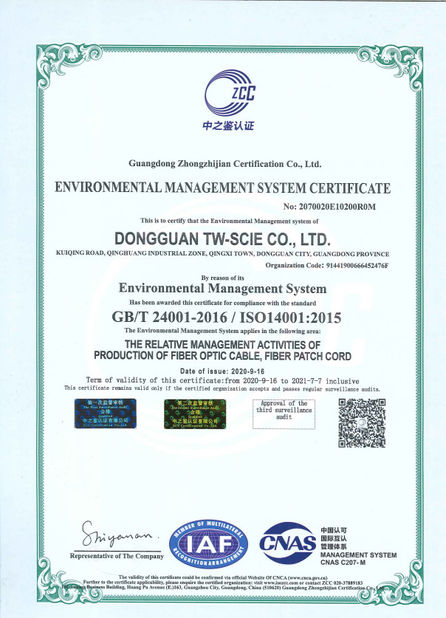 La CINA DONGGUAN TW-SCIE CO., LTD. Certificazioni